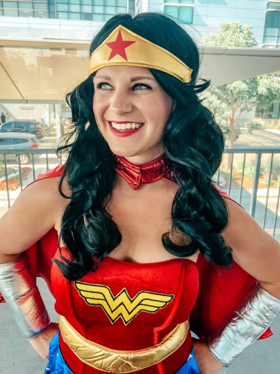 Nicole dressed as Wonder Woman